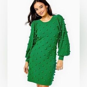 Lily Pulitzer Kippa sweater Pom Pom dress in green size XXL